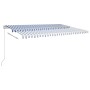 Manual retractable awning with blue and white poles 5x3 m by vidaXL, Awnings - Ref: Foro24-3069986, Price: 545,38 €, Discount: %