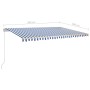 Manual retractable awning with blue and white poles 5x3 m by vidaXL, Awnings - Ref: Foro24-3069986, Price: 545,38 €, Discount: %