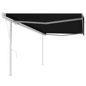 Toldo retráctil automático con postes gris antracita 5x3 m de vidaXL, Toldos - Ref: Foro24-3069989, Precio: 564,99 €, Descuen...