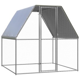 Jaula gallinero de exterior de acero galvanizado 2x2x2 m de vidaXL, Jaulas y habitáculos para animales pequeños - Ref: Foro24...