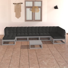 Garden furniture 8 pieces and cushions solid pine wood by vidaXL, Garden sets - Ref: Foro24-3076751, Price: 645,40 €, Discoun...