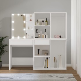 Dresser with LED lights and 2 white plywood cabinets by vidaXL, Bedroom Dressers - Ref: Foro24-3082026, Price: 201,20 €, Disc...