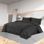 Schwarze Baumwoll-Bettbezug-Set 155x220 cm von vidaXL, Bettbezüge - Ref: Foro24-136119, Preis: 27,60 €, Rabatt: %