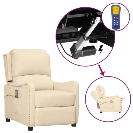 Liftable cream fabric massage chair by vidaXL, Electric massage chairs - Ref: Foro24-3093414, Price: 256,37 €, Discount: %