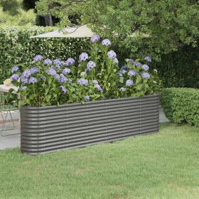 Steel powder-coated gray planter bed 260x40x68 cm by vidaXL, Pots and planters - Ref: Foro24-318904, Price: 83,99 €, Discount: %