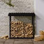 Solid black pine wood firewood rack 108x64.5x110 cm by vidaXL, Accessories for bags and firewood holders - Ref: Foro24-822441...