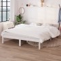 Estructura de cama de madera maciza de pino blanco 160x200 cm de vidaXL, Camas y somieres - Ref: Foro24-810158, Precio: 107,2...