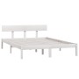 Estructura de cama de madera maciza de pino blanco 160x200 cm de vidaXL, Camas y somieres - Ref: Foro24-810158, Precio: 107,2...