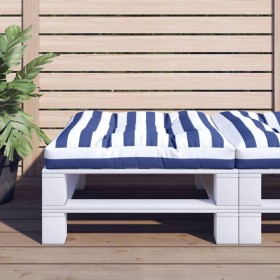 Cushion for pallets blue and white striped fabric 80x80x12 cm by vidaXL, Cushions for chairs and sofas - Ref: Foro24-360506, ...