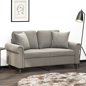 Decorative cushions 2 units light gray velvet 40x40 cm by vidaXL, Cushions - Ref: Foro24-349485, Price: 16,63 €, Discount: %