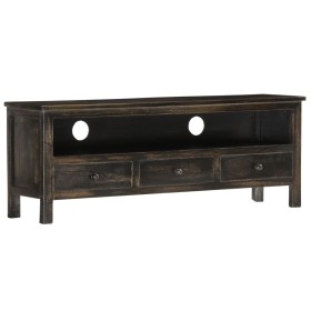 Mueble para TV de madera maciza de mango negro 120x30x45 cm de vidaXL, Muebles TV - Ref: Foro24-286300, Precio: 160,95 €, Des...