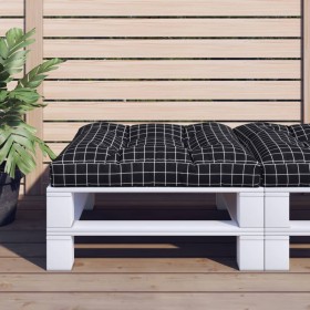 Cushion for pallets black checkered fabric 70x70x12 cm by vidaXL, Cushions for chairs and sofas - Ref: Foro24-360485, Price: ...