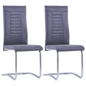 Cantilever dining chairs 2 pcs gray artificial suede leather by vidaXL, dining chairs - Ref: Foro24-281737, Price: 112,99 €, ...