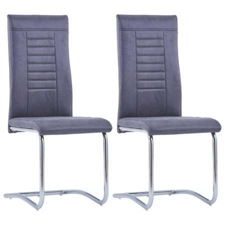 Cantilever dining chairs 2 pcs gray artificial suede leather by vidaXL, dining chairs - Ref: Foro24-281737, Price: 112,42 €, ...