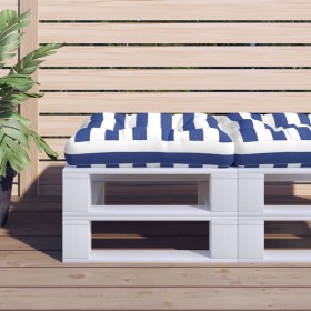 Cushion for pallets blue and white striped fabric 60x60x12 cm by vidaXL, Cushions for chairs and sofas - Ref: Foro24-360462, ...