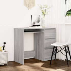 Escritorio de madera contrachapada gris Sonoma 90x45x76 cm de vidaXL, Escritorios - Ref: Foro24-815508, Precio: 124,52 €, Des...