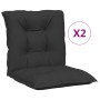 Garden chair cushion low backrest 2 pcs black fabric 100x50x7 cm by vidaXL, Cushions for chairs and sofas - Ref: Foro24-31429...