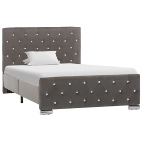 Gray velvet bed frame 100x200 cm by vidaXL, Beds and slatted bases - Ref: Foro24-286830, Price: 241,99 €, Discount: %