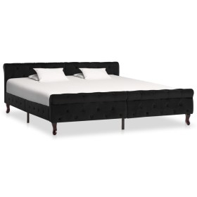 Estructura de cama de terciopelo negro 180x200 cm de vidaXL, Camas y somieres - Ref: Foro24-288555, Precio: 357,28 €, Descuen...