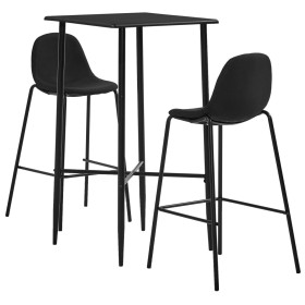 High table and stools set 3 pieces black fabric by vidaXL, Furniture sets for kitchens and dining rooms - Ref: Foro24-279965,...