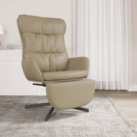 Sillón de relax con reposapiés cuero sintético color capuchino de vidaXL, Sillones - Ref: Foro24-3097618, Precio: 114,99 €, D...