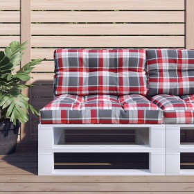 Cushions for pallets, 2 units, red checkered fabric. by vidaXL, Cushions for chairs and sofas - Ref: Foro24-360702, Price: 49...