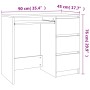 Weißer Sperrholzschreibtisch 90x45x76 cm von vidaXL, Schreibtische - Ref: Foro24-801373, Preis: 106,35 €, Rabatt: %