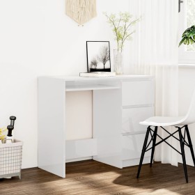 Plywood white glossy desk 90x45x76 cm by vidaXL, Desks - Ref: Foro24-801379, Price: 148,72 €, Discount: %