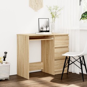 Plywood oak Sonoma color desk 90x45x76 cm by vidaXL, Desks - Ref: Foro24-801376, Price: 86,01 €, Discount: %