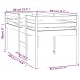 Solid pine wood loft bed 80x200 cm by vidaXL, Beds and slatted bases - Ref: Foro24-821609, Price: 129,58 €, Discount: %