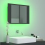 Armario espejo de baño con luz LED acrílico gris 60x12x45 cm de vidaXL, Tocadores de baño - Ref: Foro24-804958, Precio: 49,84...