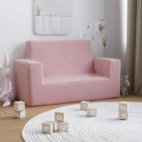 Pink Soft Plush 2 Seater Kids Sofa by vidaXL, Baby and Toddler Furniture - Ref: Foro24-341844, Price: 44,99 €, Discount: %