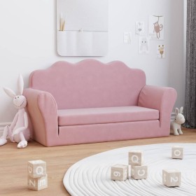 Sofá cama infantil 2 plazas felpa suave rosa de vidaXL, Mobiliario para bebés y niños pequeños - Ref: Foro24-341880, Precio: ...