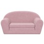 Sofá cama infantil 2 plazas felpa suave rosa de vidaXL, Mobiliario para bebés y niños pequeños - Ref: Foro24-341784, Precio: ...