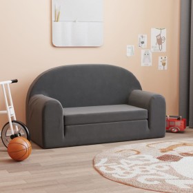 Anthrazitgraues 2-Sitzer-Kindersofa aus weichem Plüsch von vidaXL, Baby- und Kleinkindmöbel - Ref: Foro24-341805, Preis: 65,9...