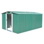 Caseta de jardín metal verde 257x392x181 cm de vidaXL, Cobertizos - Ref: Foro24-143344, Precio: 540,99 €, Descuento: %