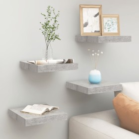 Floating wall shelf 4 pcs MDF concrete gray 23x23.5x3.8 cm by vidaXL, Shelves and shelves - Ref: Foro24-326590, Price: 38,99 ...