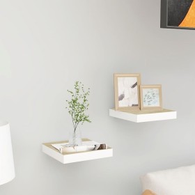 Floating wall shelf 2 pcs MDF oak and white 23x23.5x3.8 cm by vidaXL, Shelves and shelves - Ref: Foro24-326568, Price: 20,42 ...