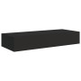 Black MDF wall shelf with drawer 60x23.5x10 cm by vidaXL, Shelves and shelves - Ref: Foro24-330257, Price: 53,51 €, Discount: %