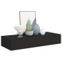 Black MDF wall shelf with drawer 60x23.5x10 cm by vidaXL, Shelves and shelves - Ref: Foro24-330257, Price: 53,51 €, Discount: %