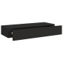 Black MDF wall shelf with drawer 60x23.5x10 cm by vidaXL, Shelves and shelves - Ref: Foro24-330257, Price: 53,51 €, Discount: %