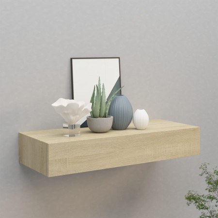 Oak MDF wall shelf with drawer 60x23.5x10 cm by vidaXL, Shelves and shelves - Ref: Foro24-330261, Price: 68,26 €, Discount: %