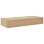 Oak MDF wall shelf with drawer 60x23.5x10 cm by vidaXL, Shelves and shelves - Ref: Foro24-330261, Price: 68,26 €, Discount: %