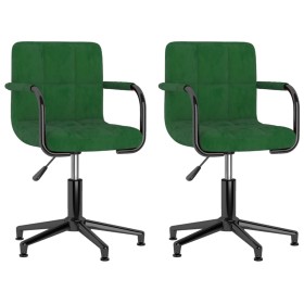 Swivel dining chairs 2 units dark green velvet by vidaXL, dining chairs - Ref: Foro24-334786, Price: 86,15 €, Discount: %