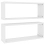 Cube wall shelves 2 pcs glossy white engineered wood by vidaXL, Shelves and shelves - Ref: Foro24-807151, Price: 35,68 €, Dis...