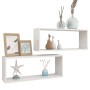 Cube wall shelves 2 pcs glossy white engineered wood by vidaXL, Shelves and shelves - Ref: Foro24-807151, Price: 35,68 €, Dis...