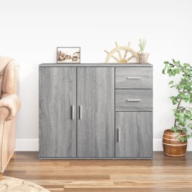 Aparador de madera contrachapada gris Sonoma 91x29,5x75 cm de vidaXL, Aparadores - Ref: Foro24-823275, Precio: 82,10 €, Descu...