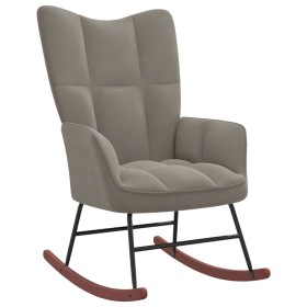 Silla mecedora de terciopelo gris claro de vidaXL, Mecedoras - Ref: Foro24-328139, Precio: 130,00 €, Descuento: %