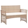 Set muebles de jardín 4 piezas y cojines ratán sintético beige de vidaXL, Conjuntos de jardín - Ref: Foro24-46436, Precio: 27...