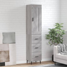 Aparador alto madera contrachapada gris Sonoma 34,5x34x180 cm de vidaXL, Aparadores - Ref: Foro24-3200215, Precio: 114,99 €, ...